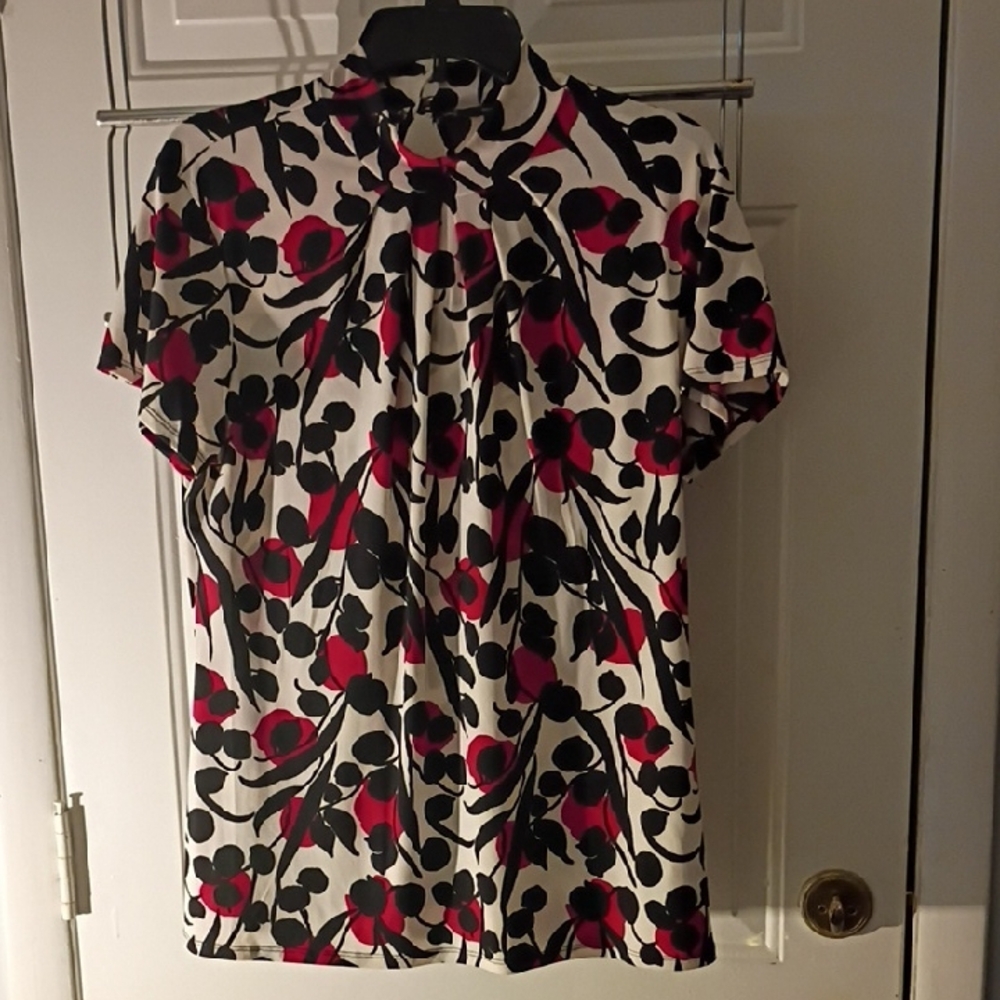 Style & Co. Women's Floral Blouse - Black, Red, White